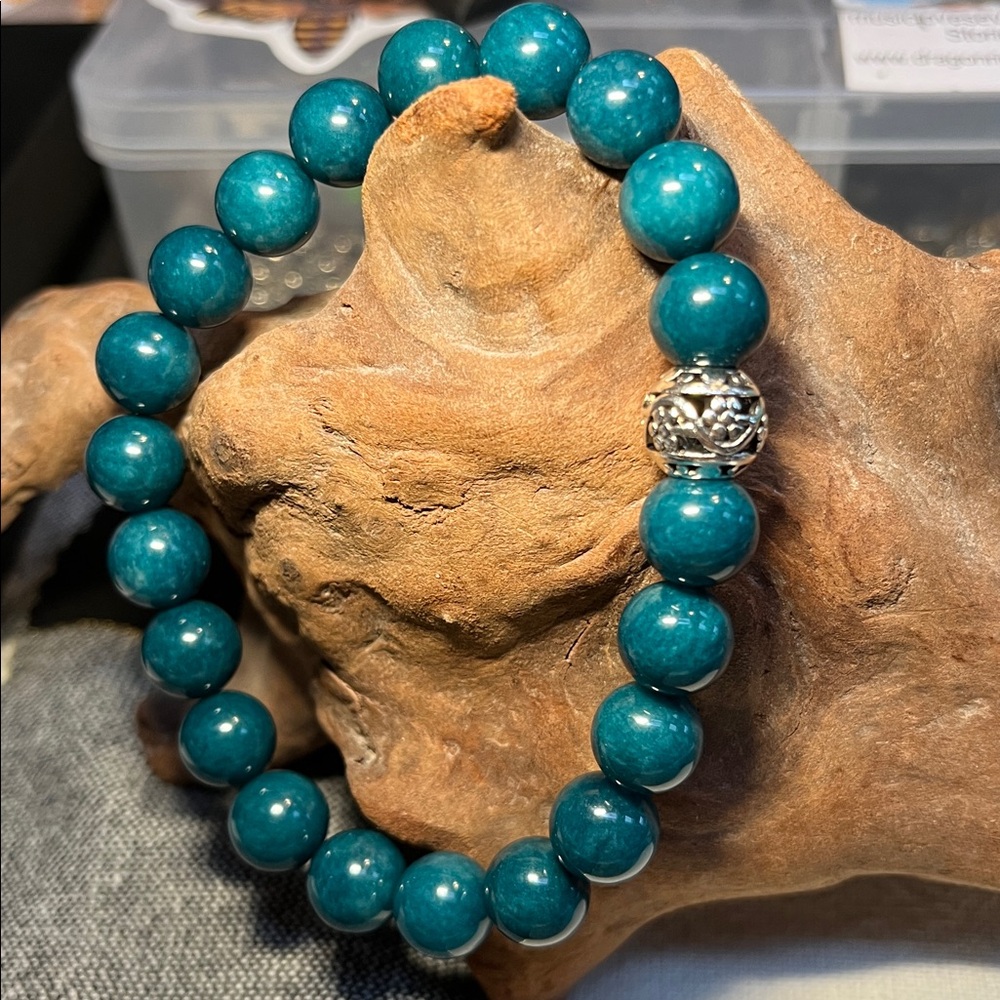 10mm Dark Teal Calcedony